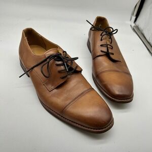 Goodfellow & Co Mens Cap Toe Derby Dress Shoes Cognac Brown Size 10.5